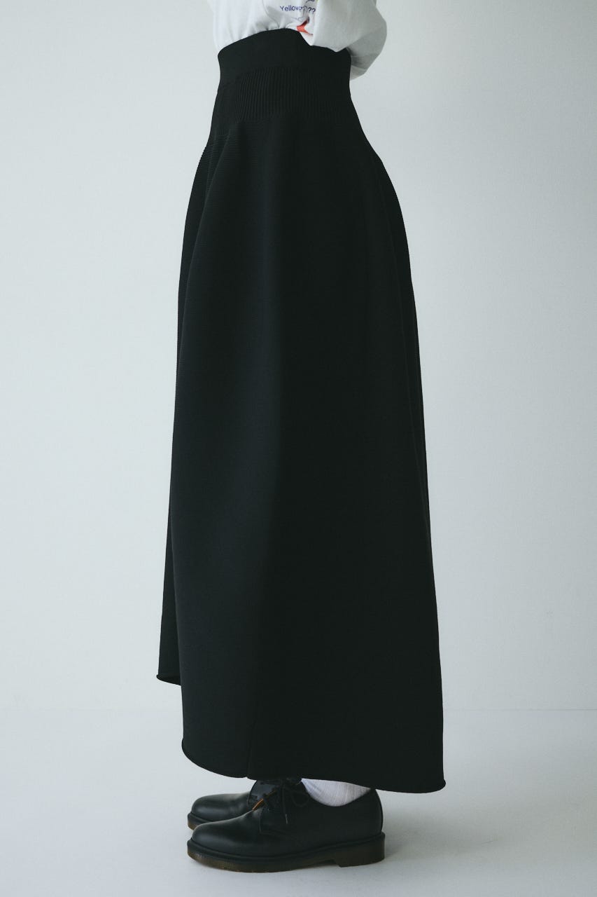 ［予約］Jersey volume knit skirt BLK FREE