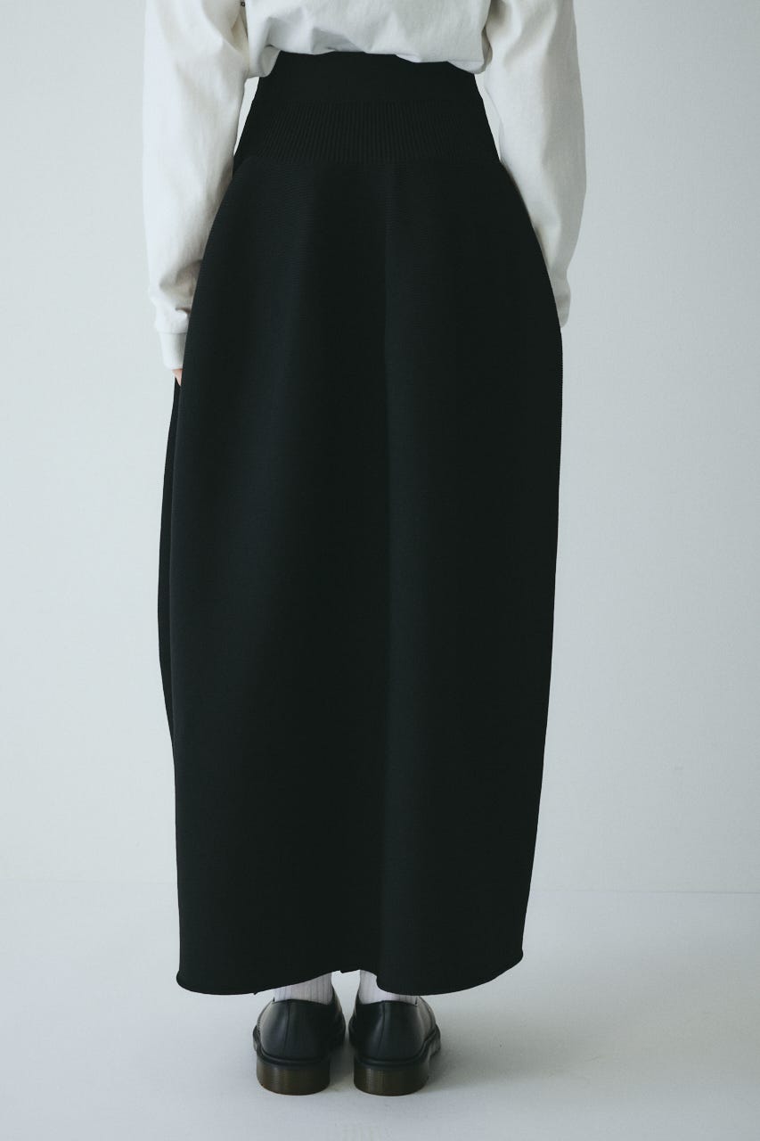［予約］Jersey volume knit skirt BLK FREE