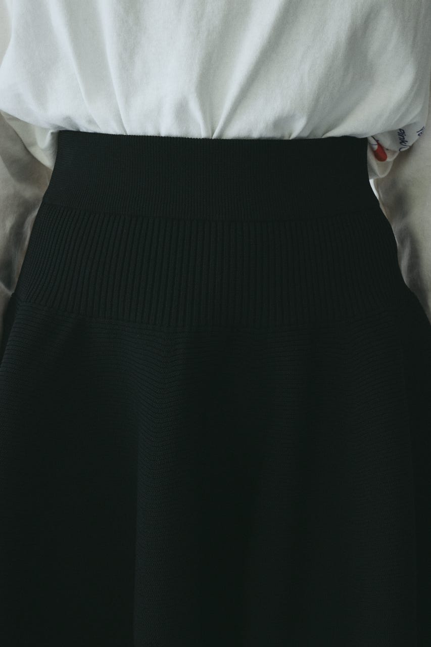 ［予約］Jersey volume knit skirt BLK FREE