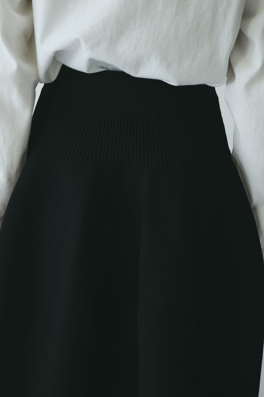 ［予約］Jersey volume knit skirt BLK FREE