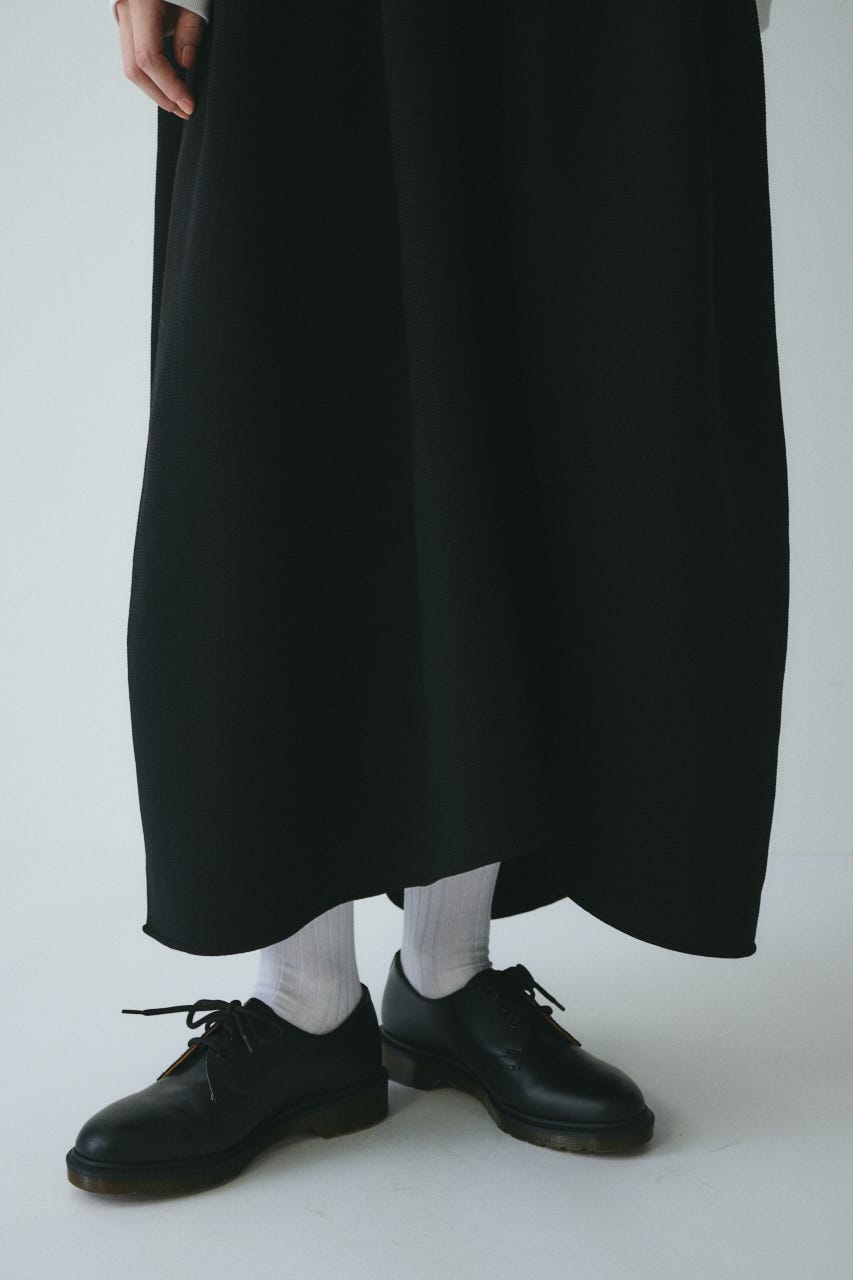 ［予約］Jersey volume knit skirt BLK FREE
