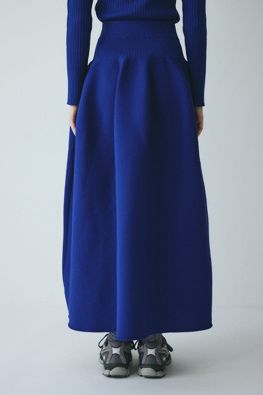 ［予約］Jersey volume knit skirt BLU FREE