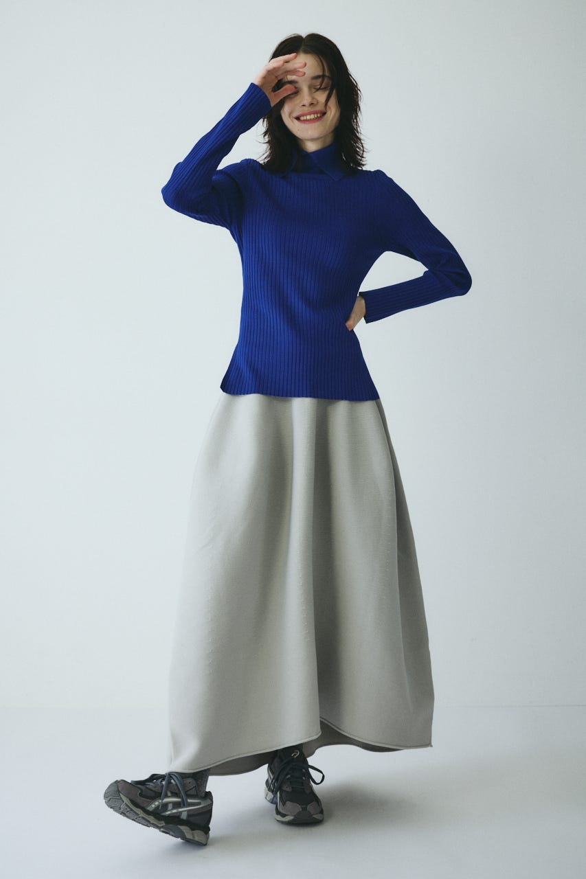 ［予約］Jersey volume knit skirt L/GRY FREE