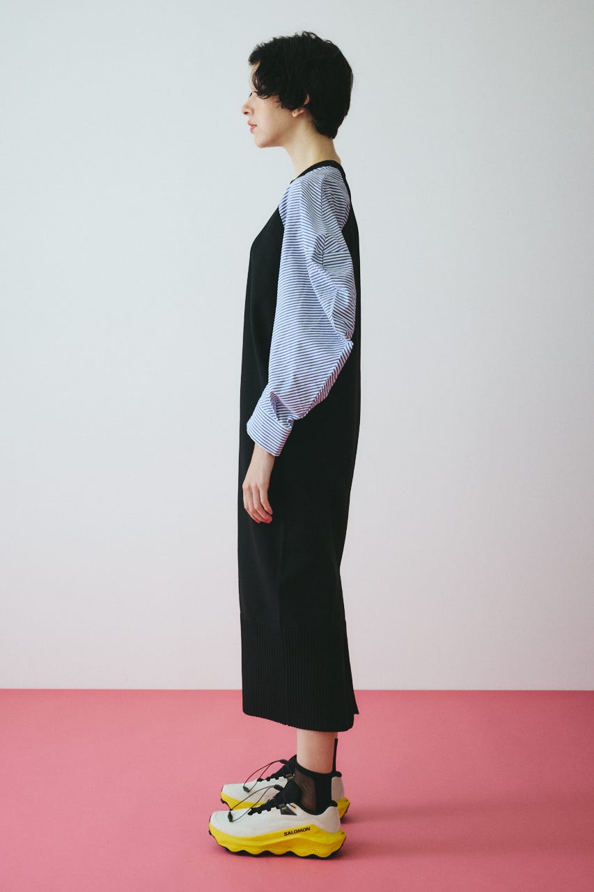 ［予約］Volume sleeve knit dress BLK FREE