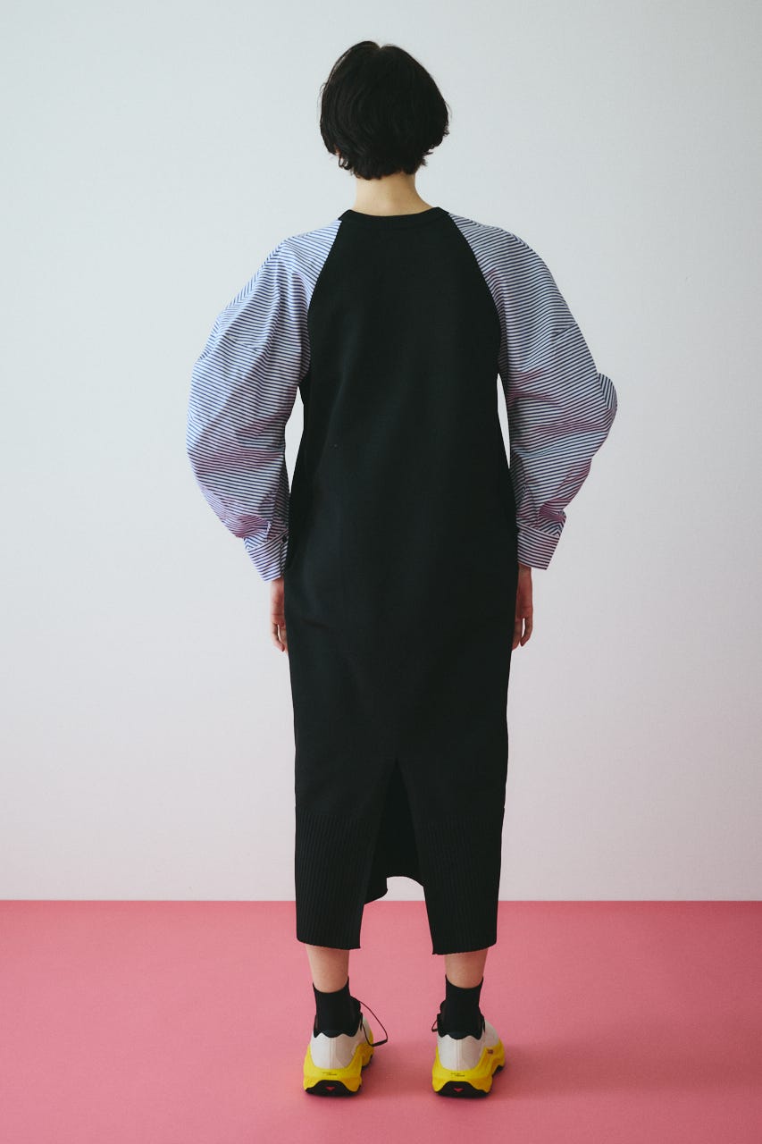［予約］Volume sleeve knit dress BLK FREE