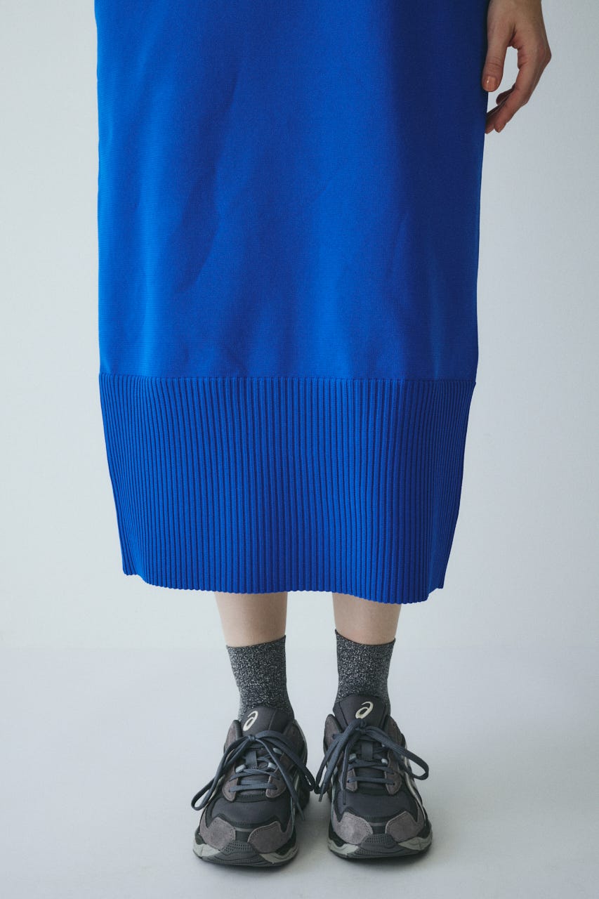 ［予約］Volume sleeve knit dress BLU FREE