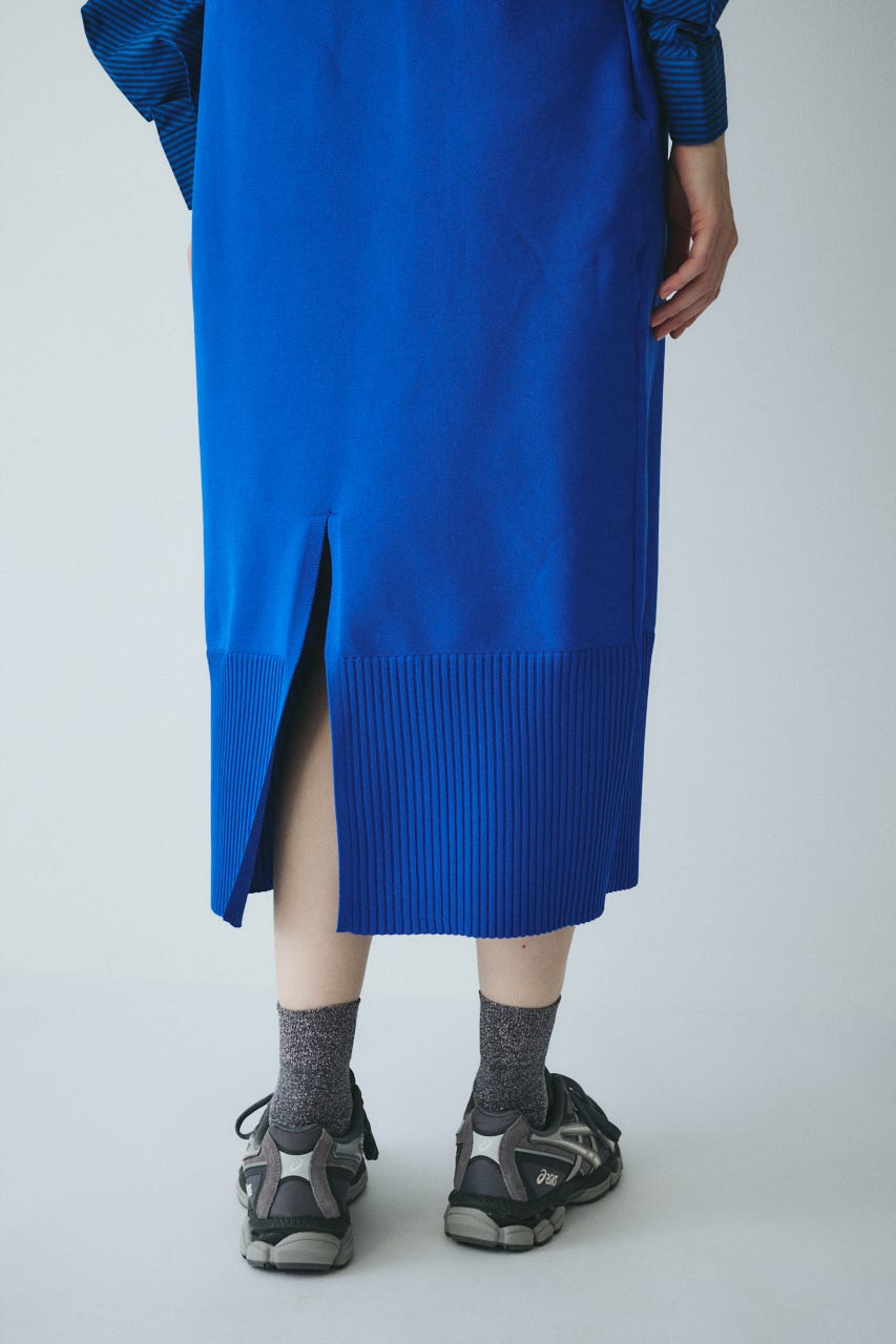 ［予約］Volume sleeve knit dress BLU FREE