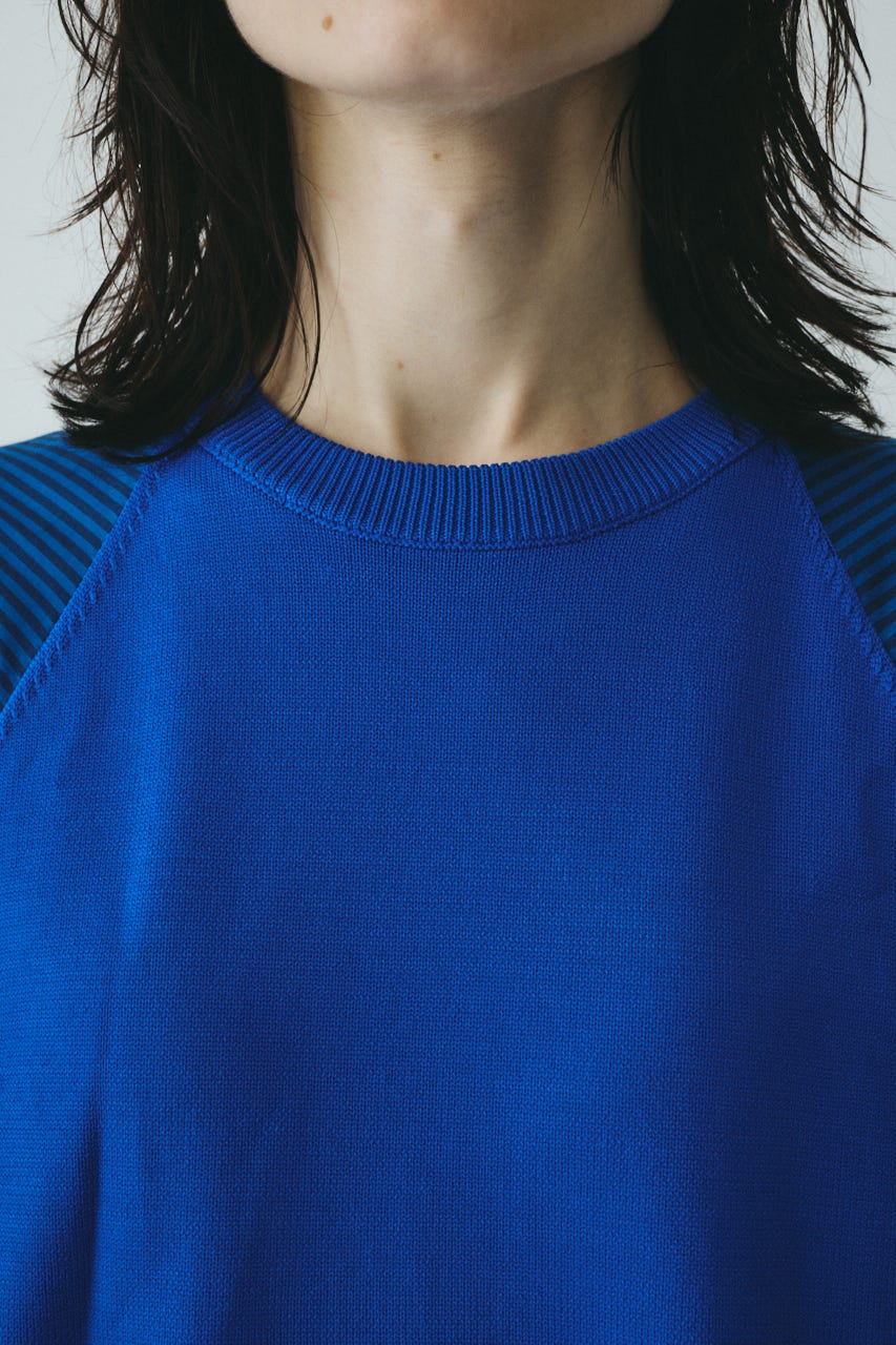 ［予約］Volume sleeve knit dress BLU FREE