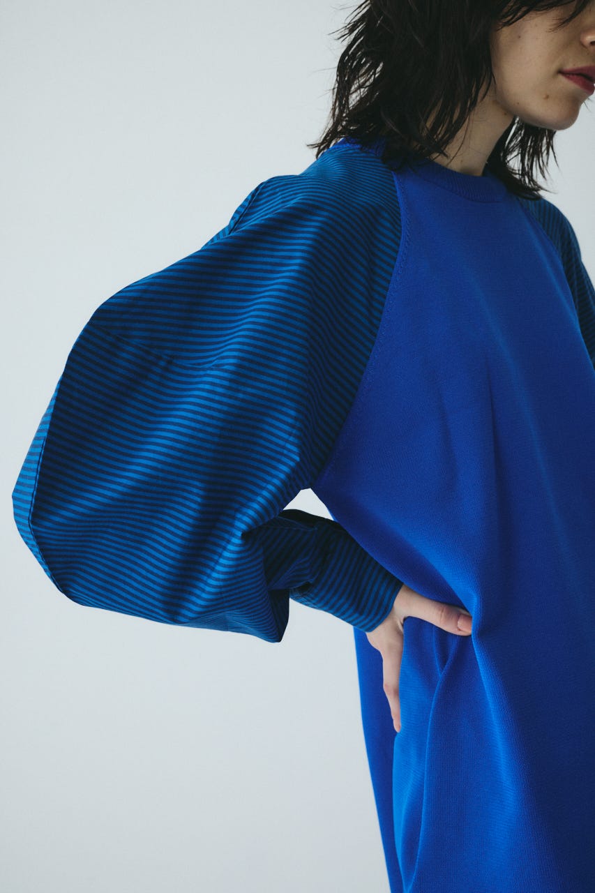 ［予約］Volume sleeve knit dress BLU FREE