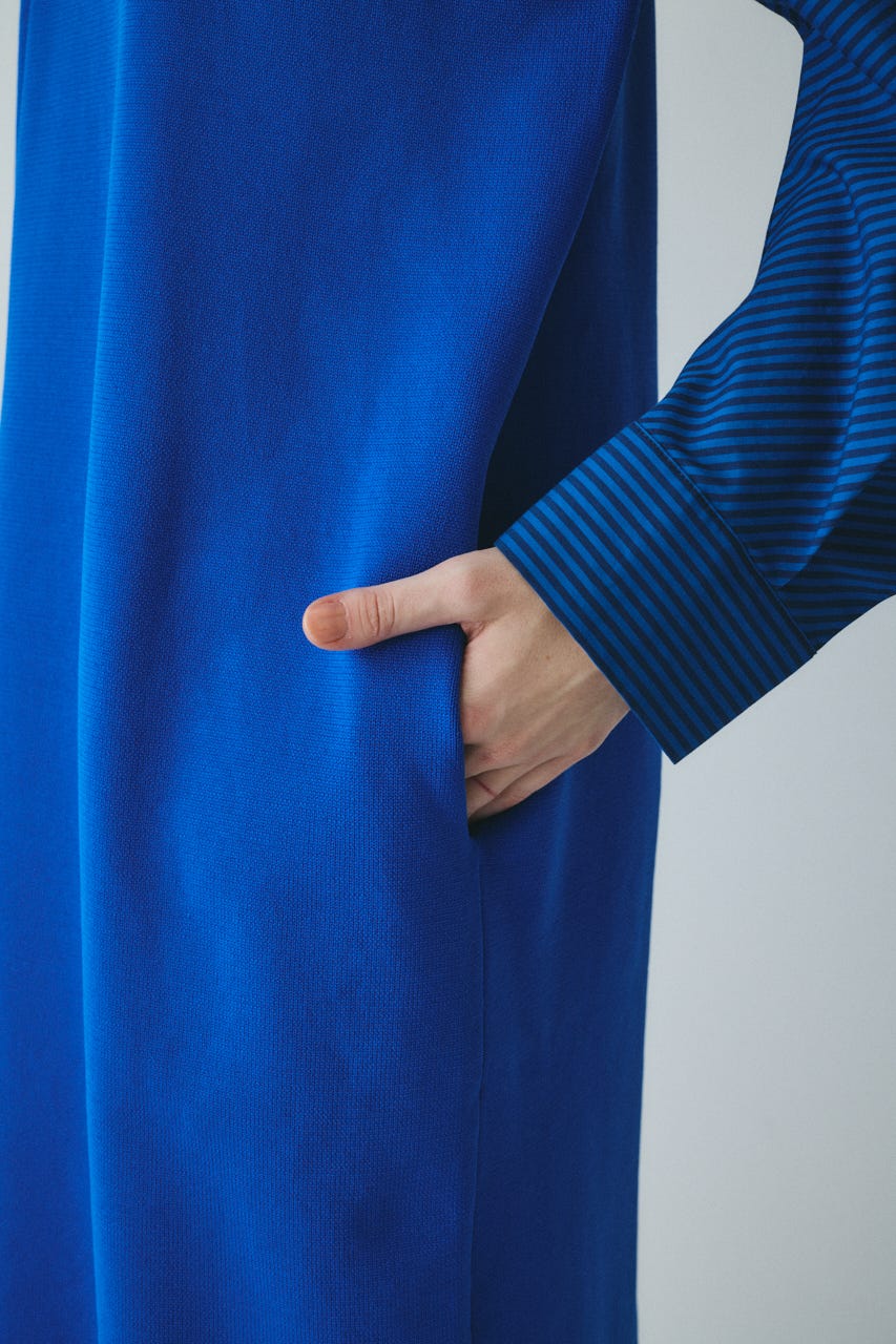 ［予約］Volume sleeve knit dress BLU FREE