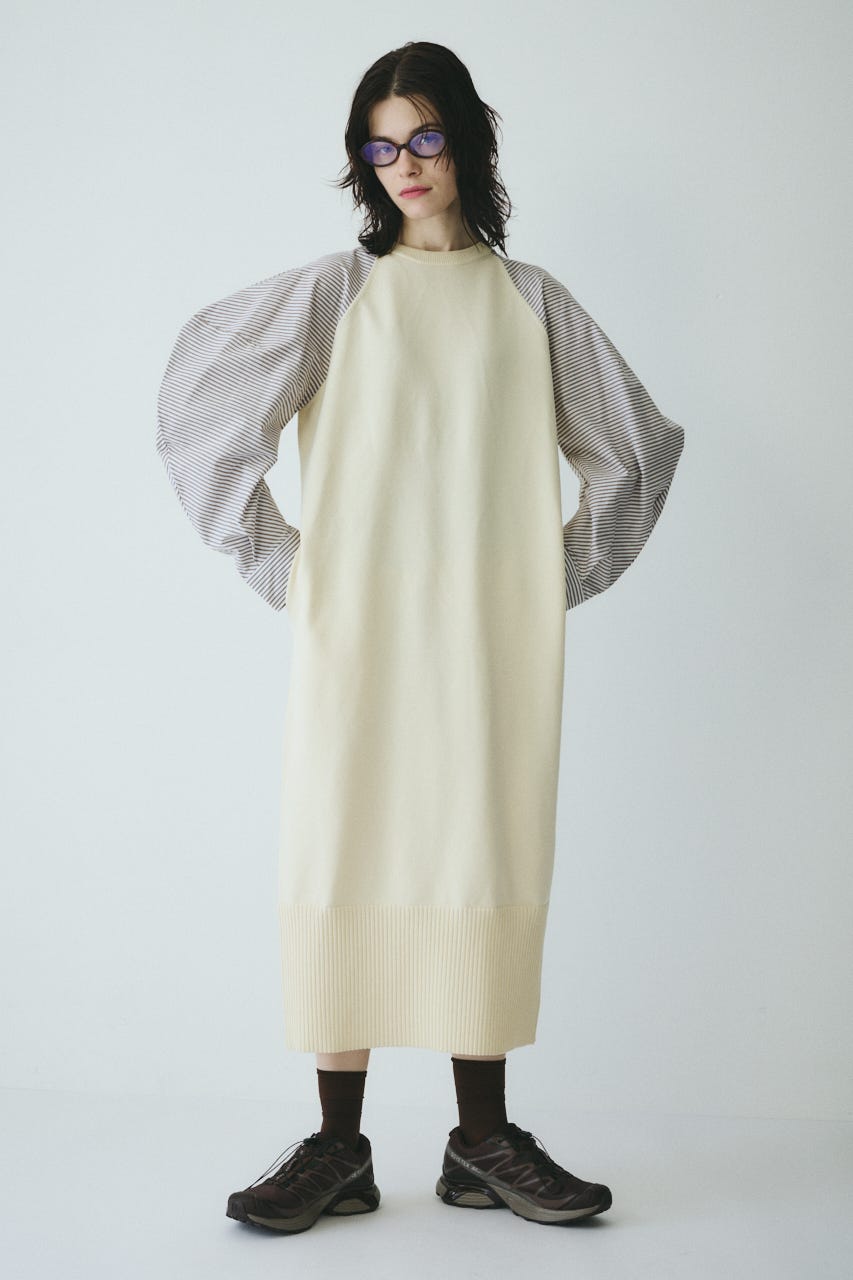 ［予約］Volume sleeve knit dress O/WHT FREE