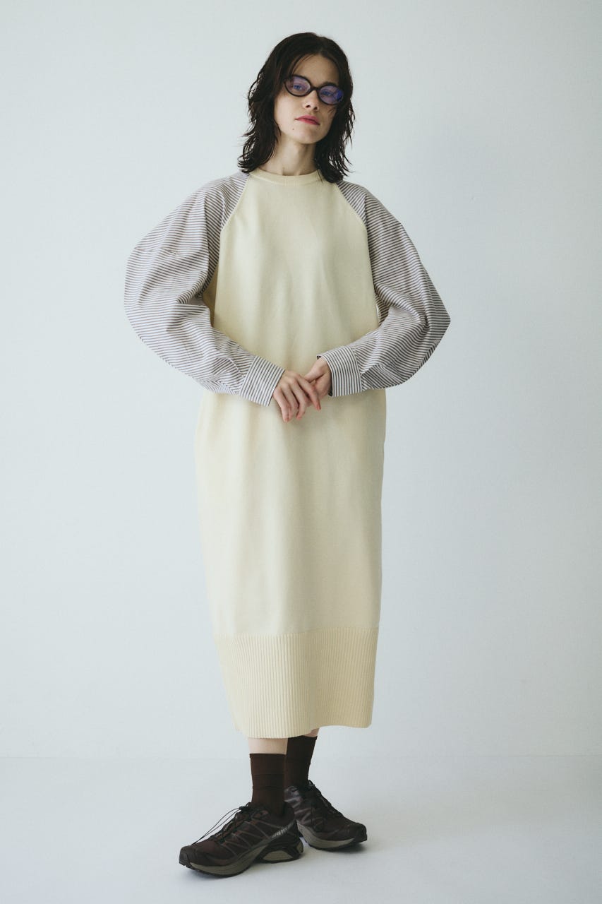 ［予約］Volume sleeve knit dress O/WHT FREE