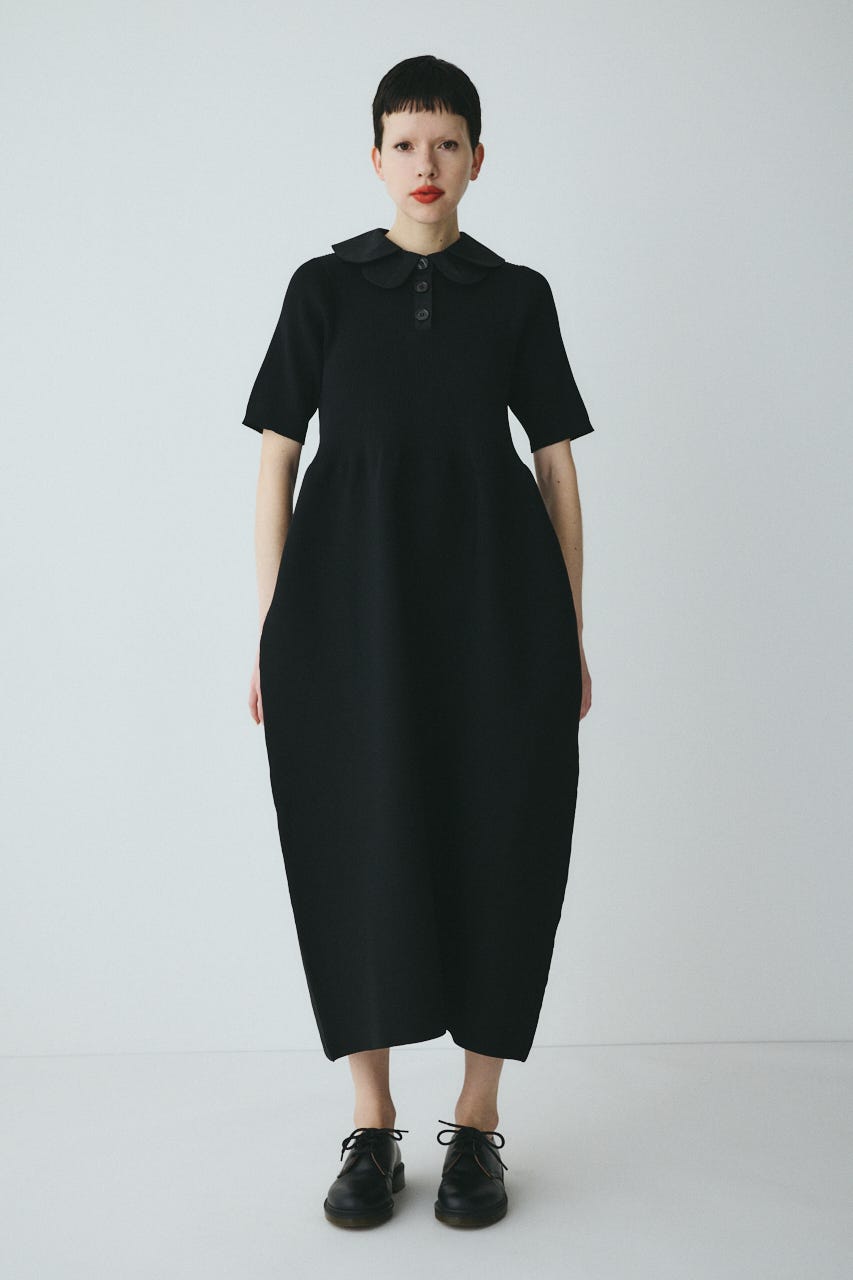 Knit balloon dress BLK FREE