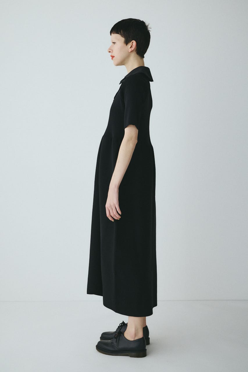 Knit balloon dress BLK FREE