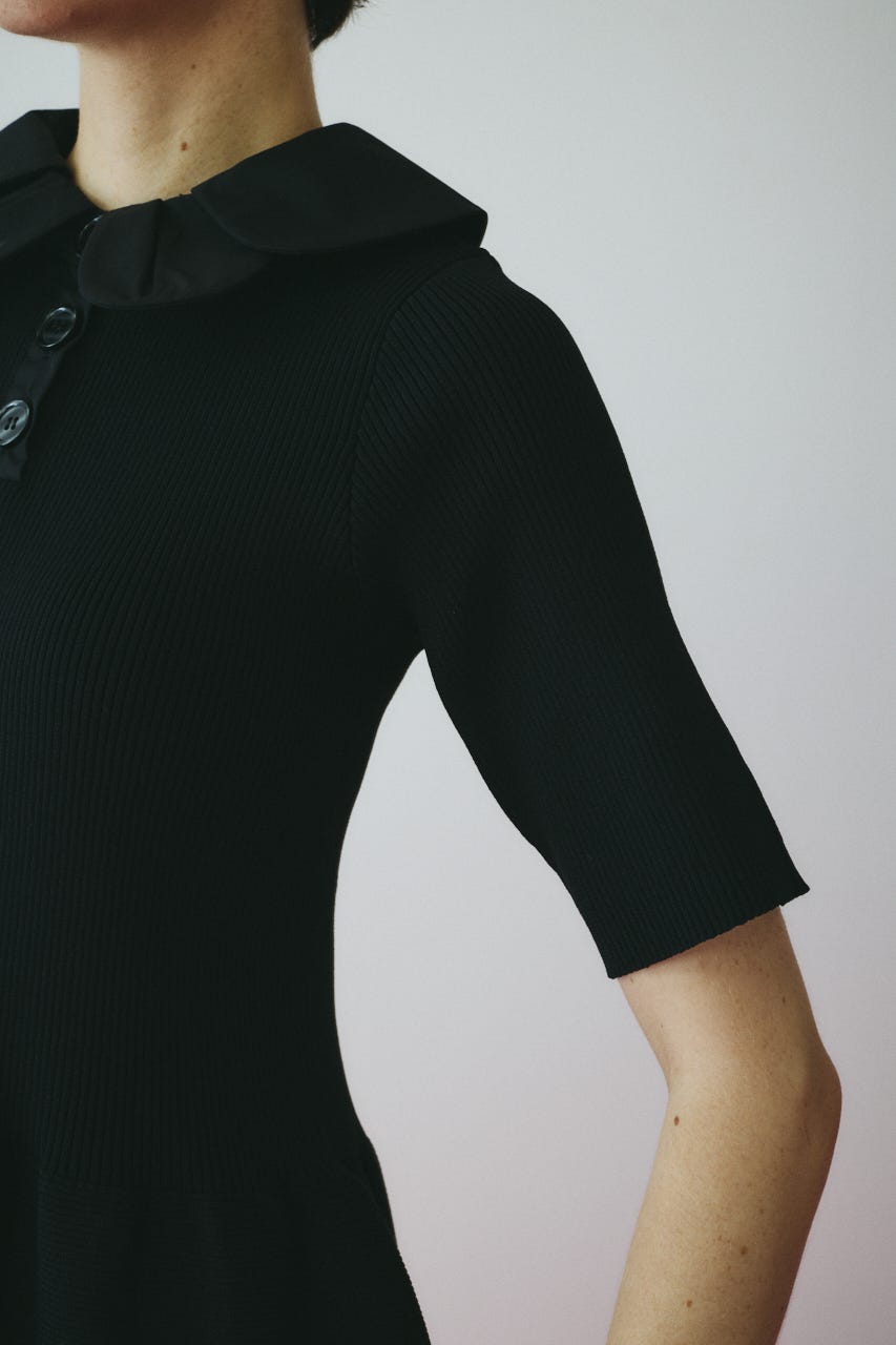 Knit balloon dress BLK FREE