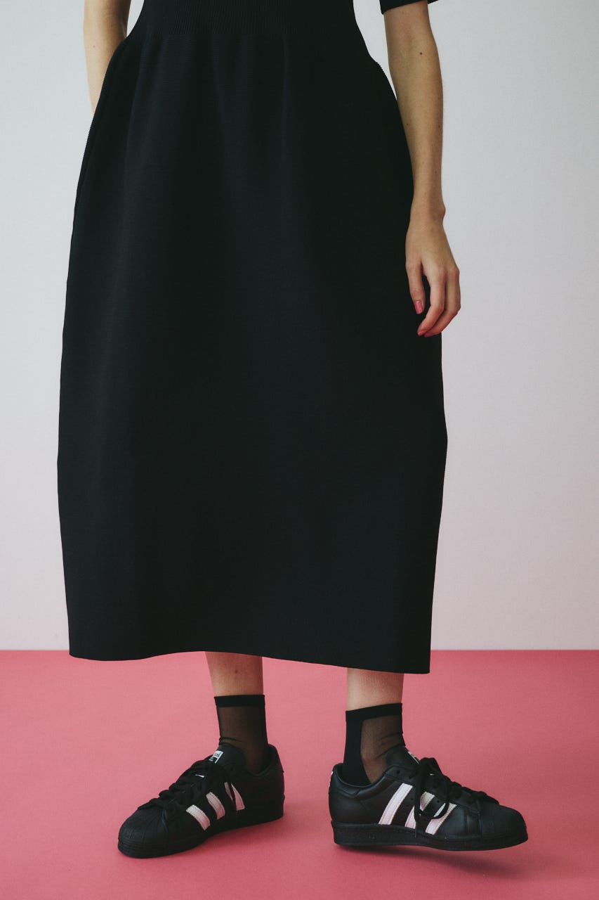 Knit balloon dress BLK FREE