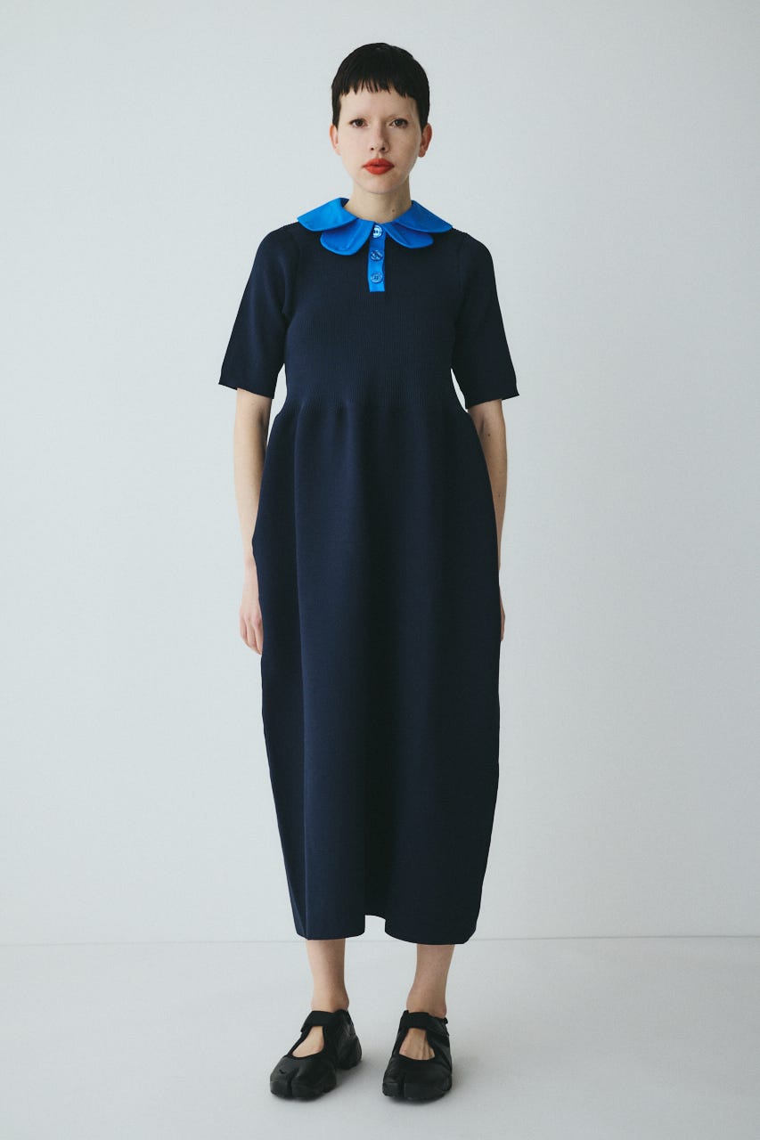 Knit balloon dress NVY FREE