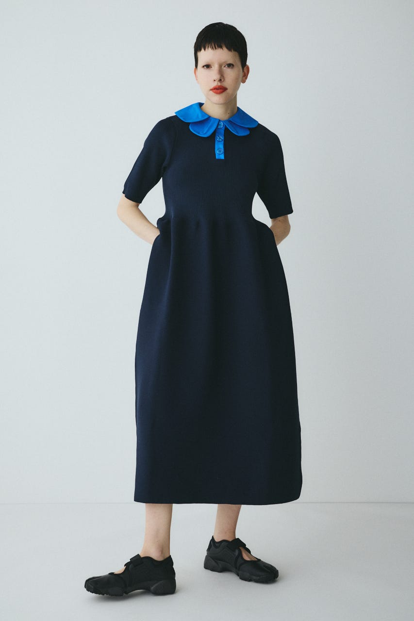 Knit balloon dress NVY FREE