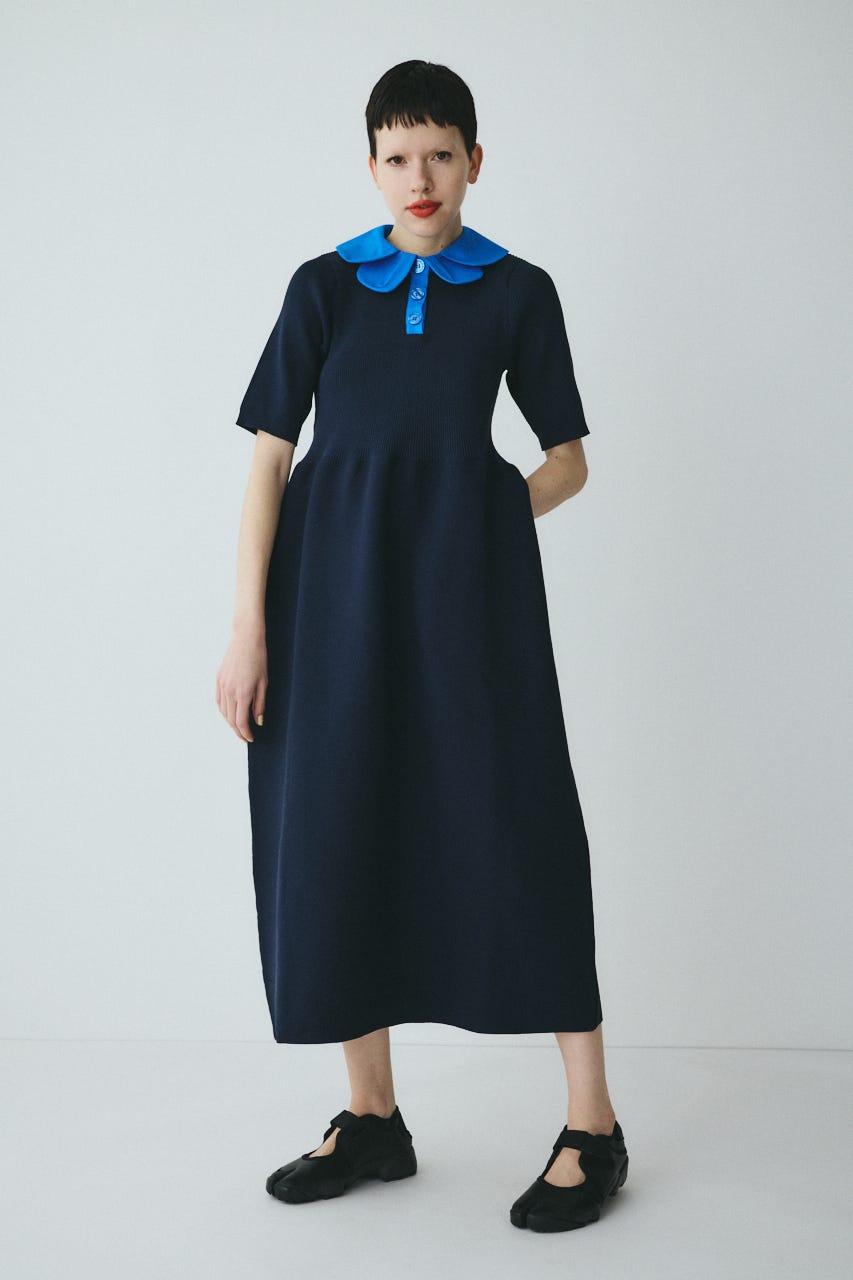 Knit balloon dress NVY FREE