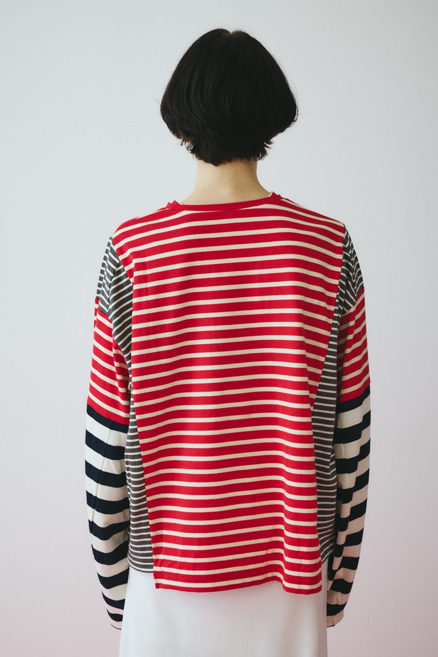 ［予約］Patchwork cut tops 柄RED FREE