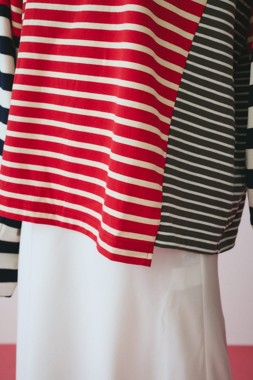 ［予約］Patchwork cut tops 柄RED FREE