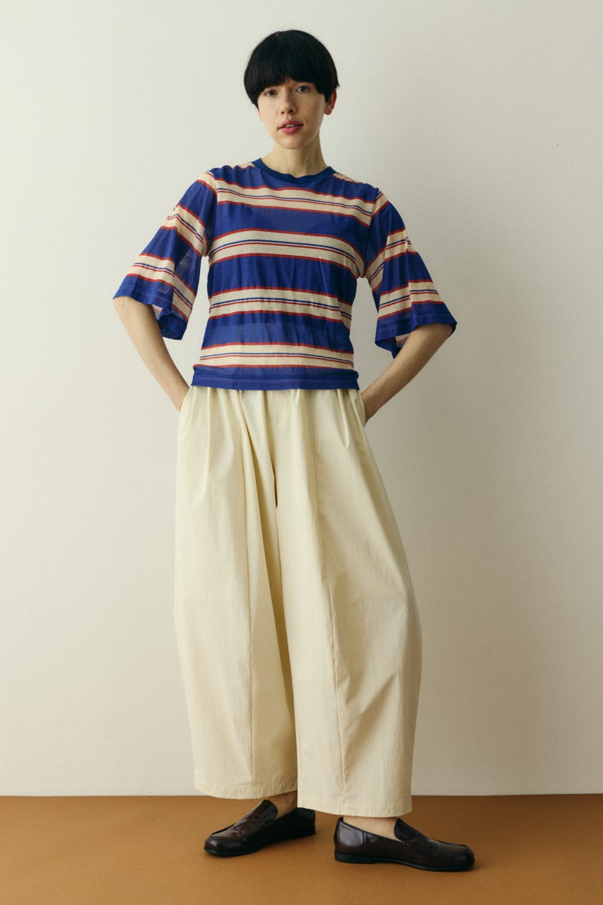 ［予約］Border half tops 柄BLU FREE