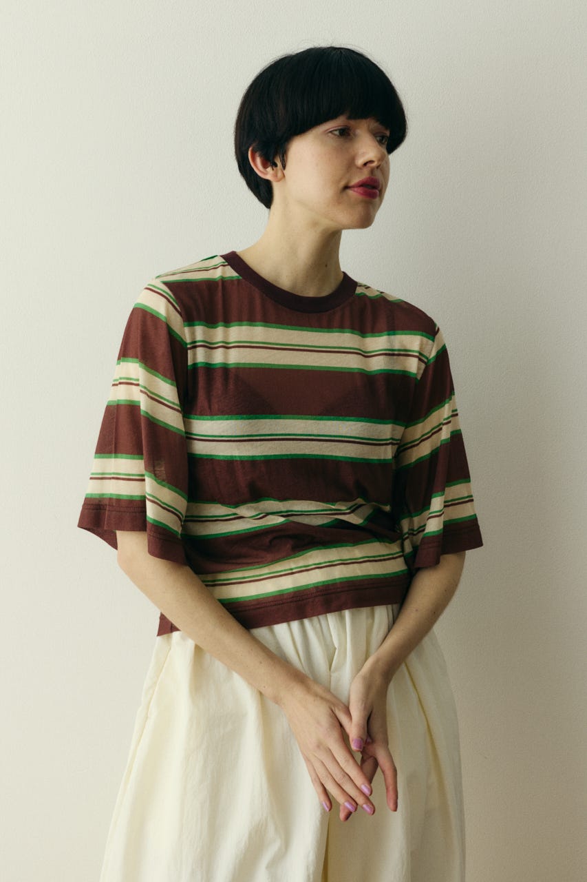 ［予約］Border half tops 柄BRN FREE