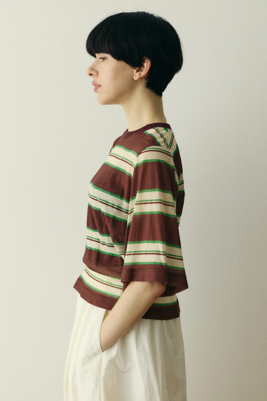 ［予約］Border half tops 柄BRN FREE