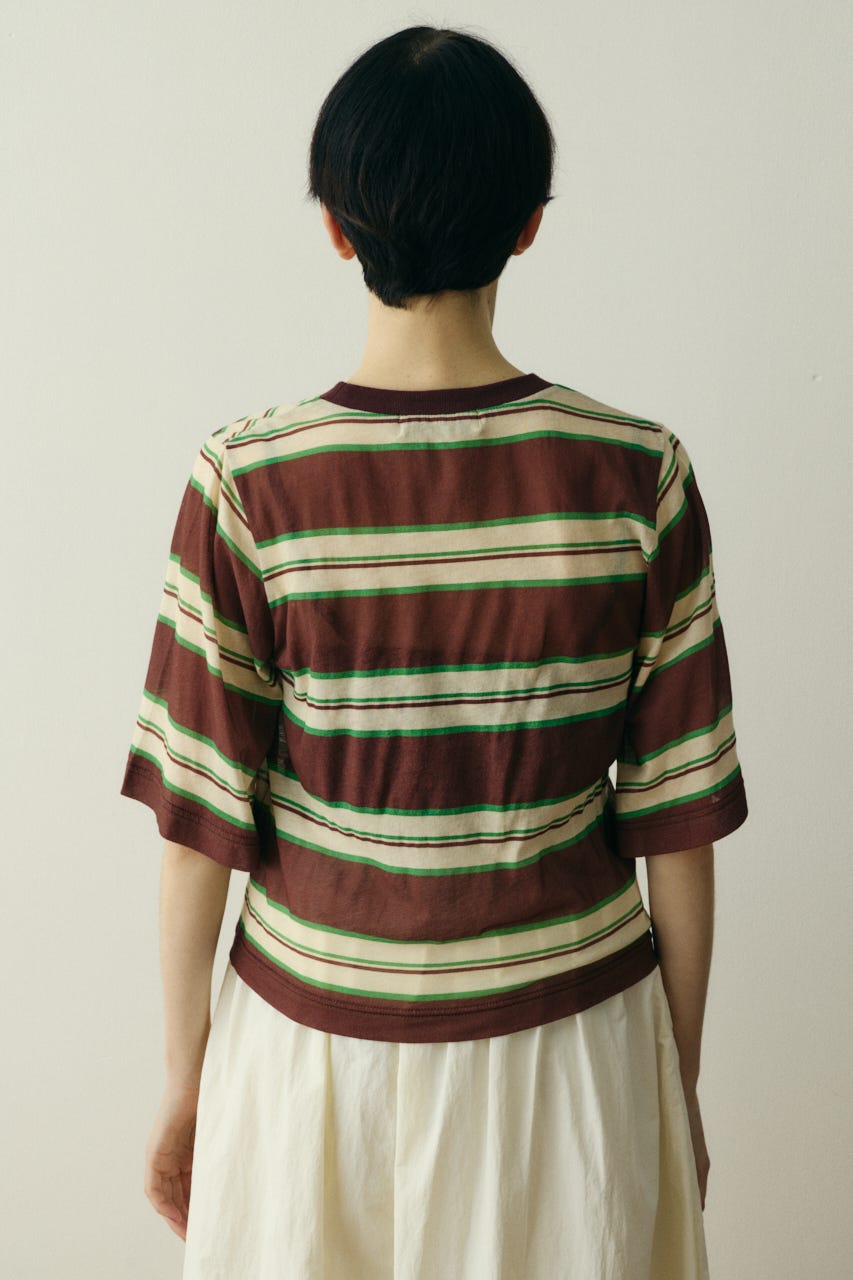 ［予約］Border half tops 柄BRN FREE