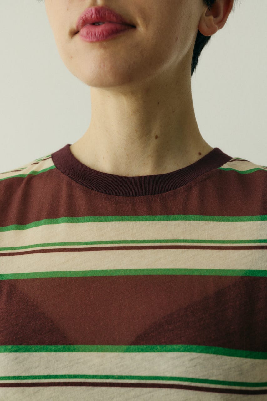 ［予約］Border half tops 柄BRN FREE