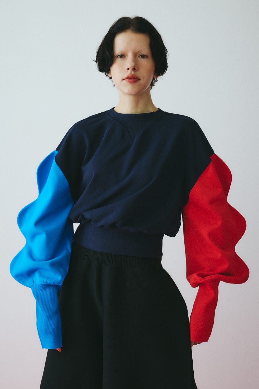 ［予約］Mountain sleeve tops 柄NVY FREE