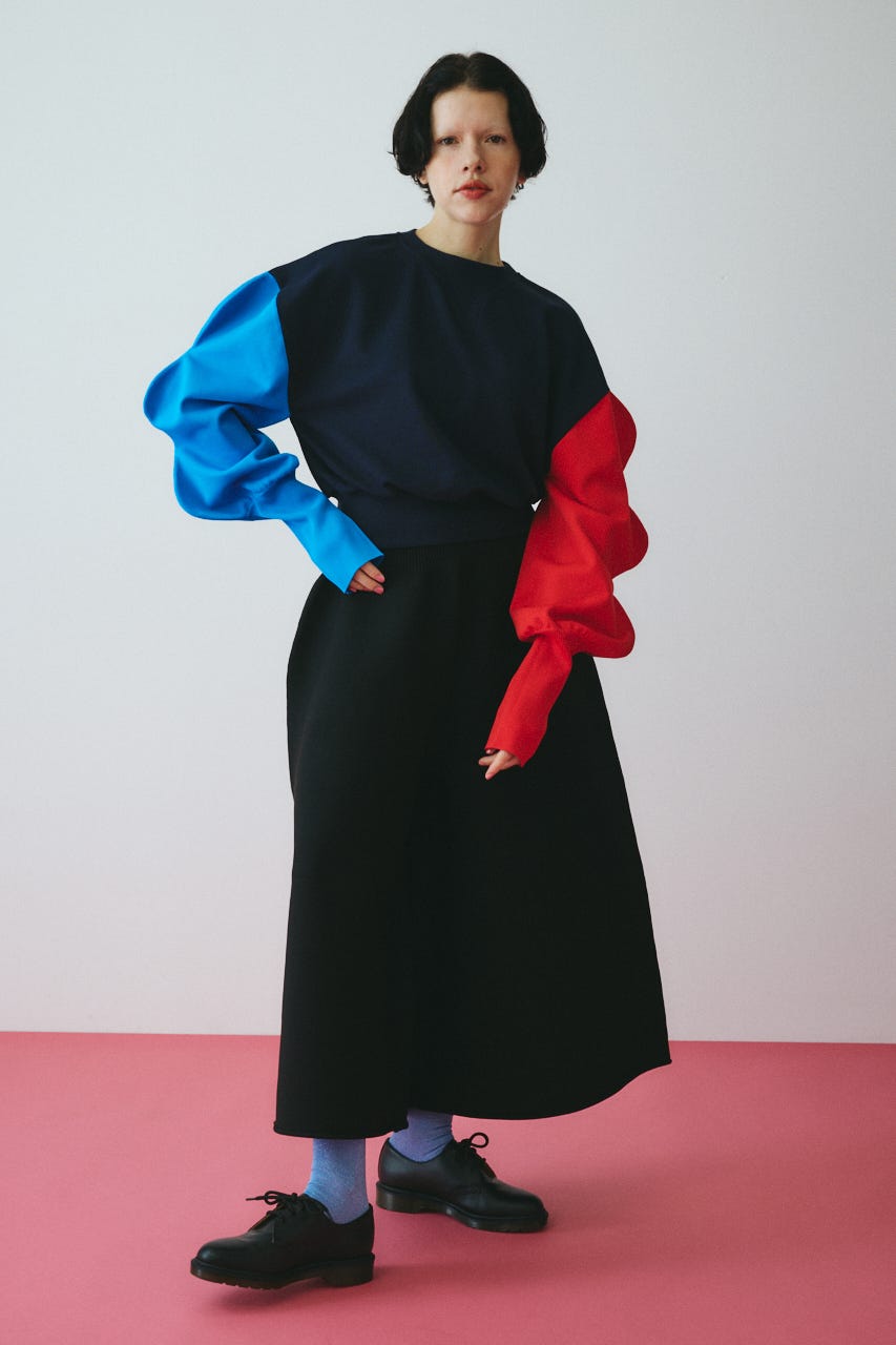 ［予約］Mountain sleeve tops 柄NVY FREE