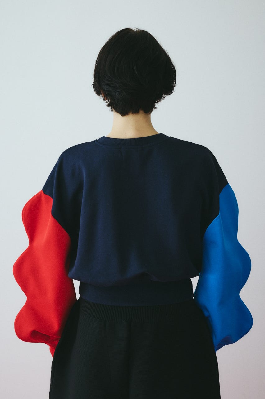 ［予約］Mountain sleeve tops 柄NVY FREE