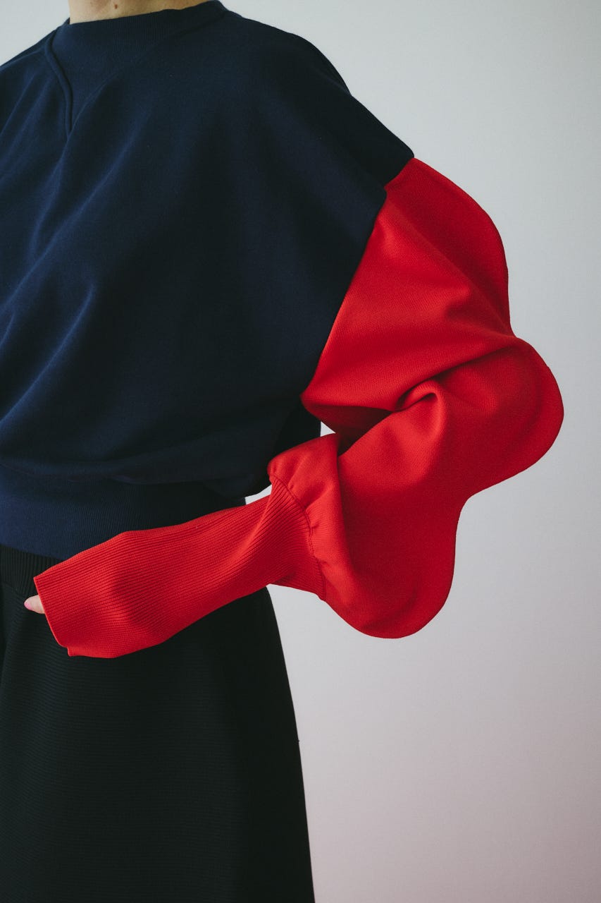 ［予約］Mountain sleeve tops 柄NVY FREE