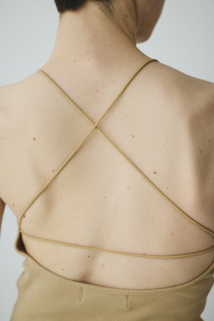 Bi color cord camisole BEG FREE