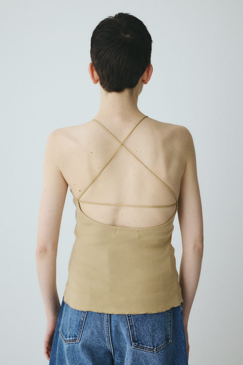 Bi color cord camisole BEG FREE