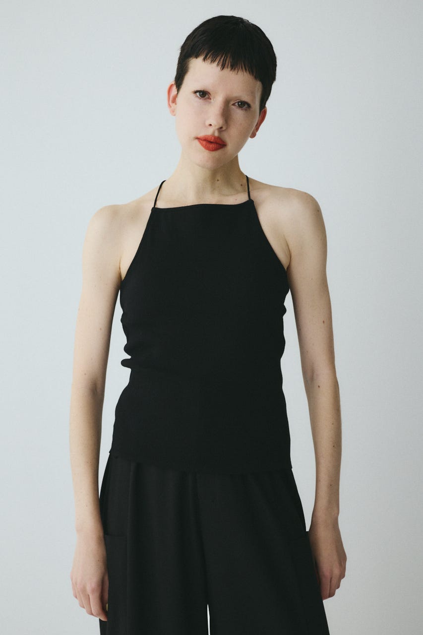 Bi color cord camisole BLK FREE