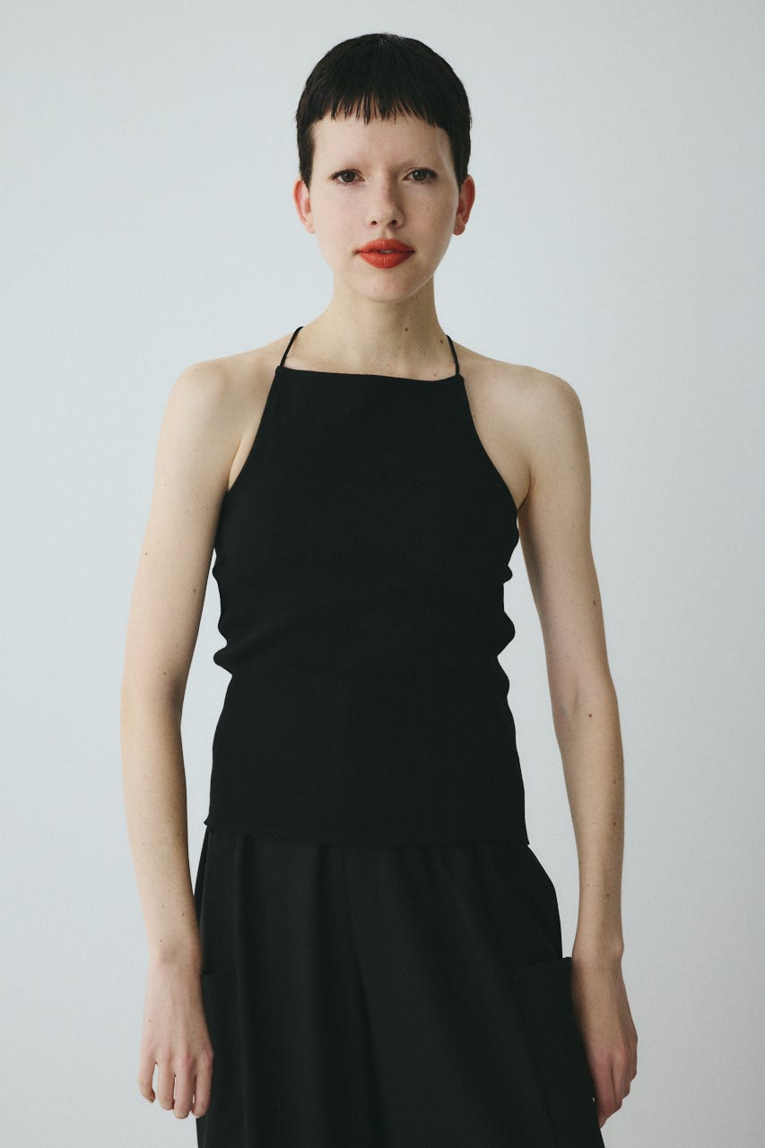 Bi color cord camisole BLK FREE