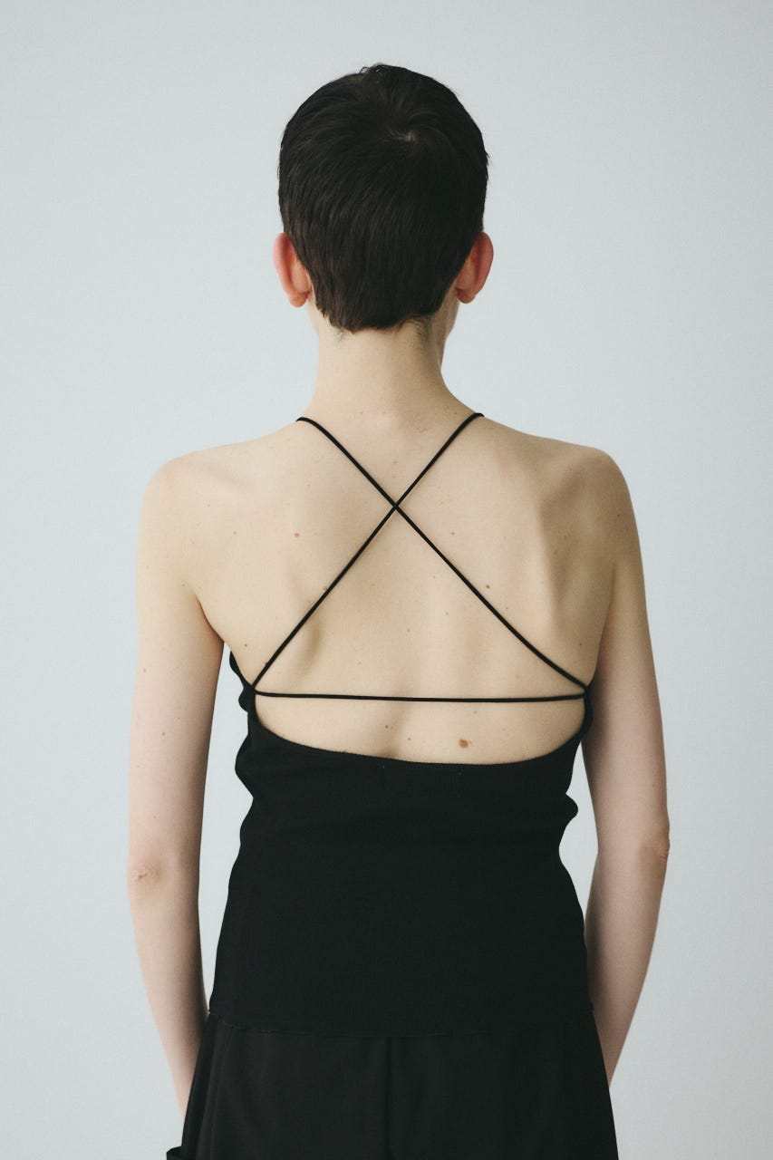 Bi color cord camisole BLK FREE