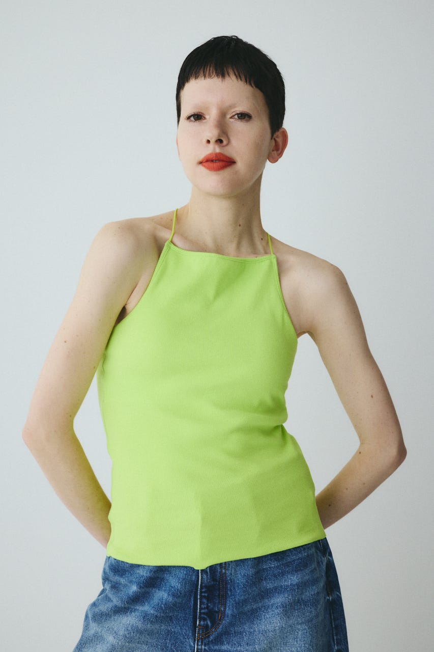 Bi color cord camisole LIME FREE