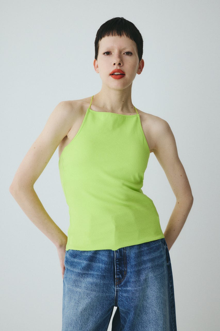 Bi color cord camisole LIME FREE