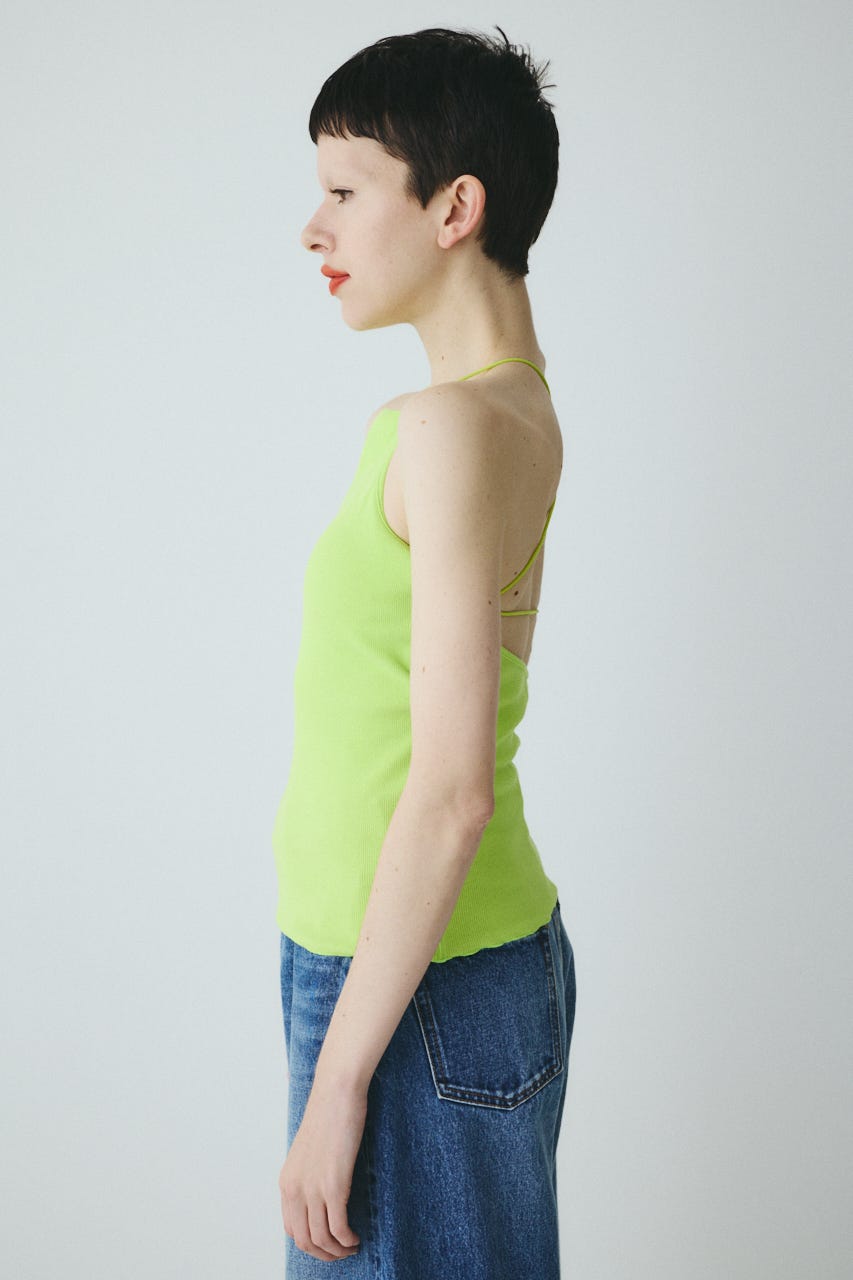 Bi color cord camisole LIME FREE