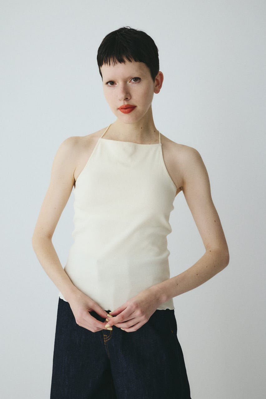 Bi color cord camisole O/WHT FREE