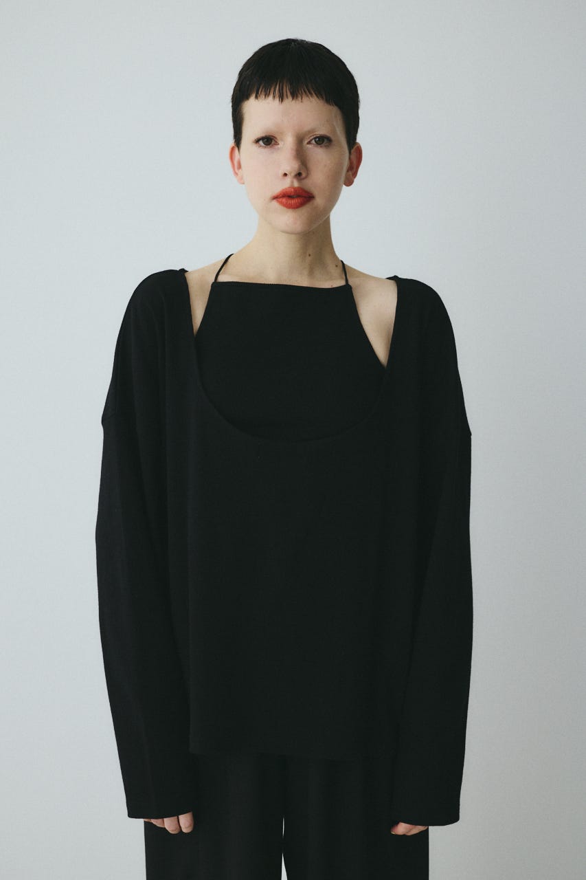 2Way over size cut tops BLK FREE