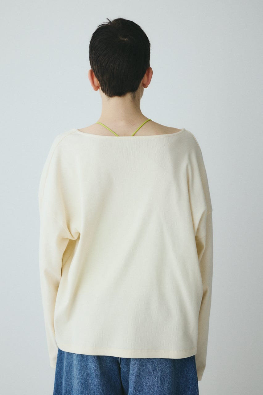 2Way over size cut tops O/WHT FREE