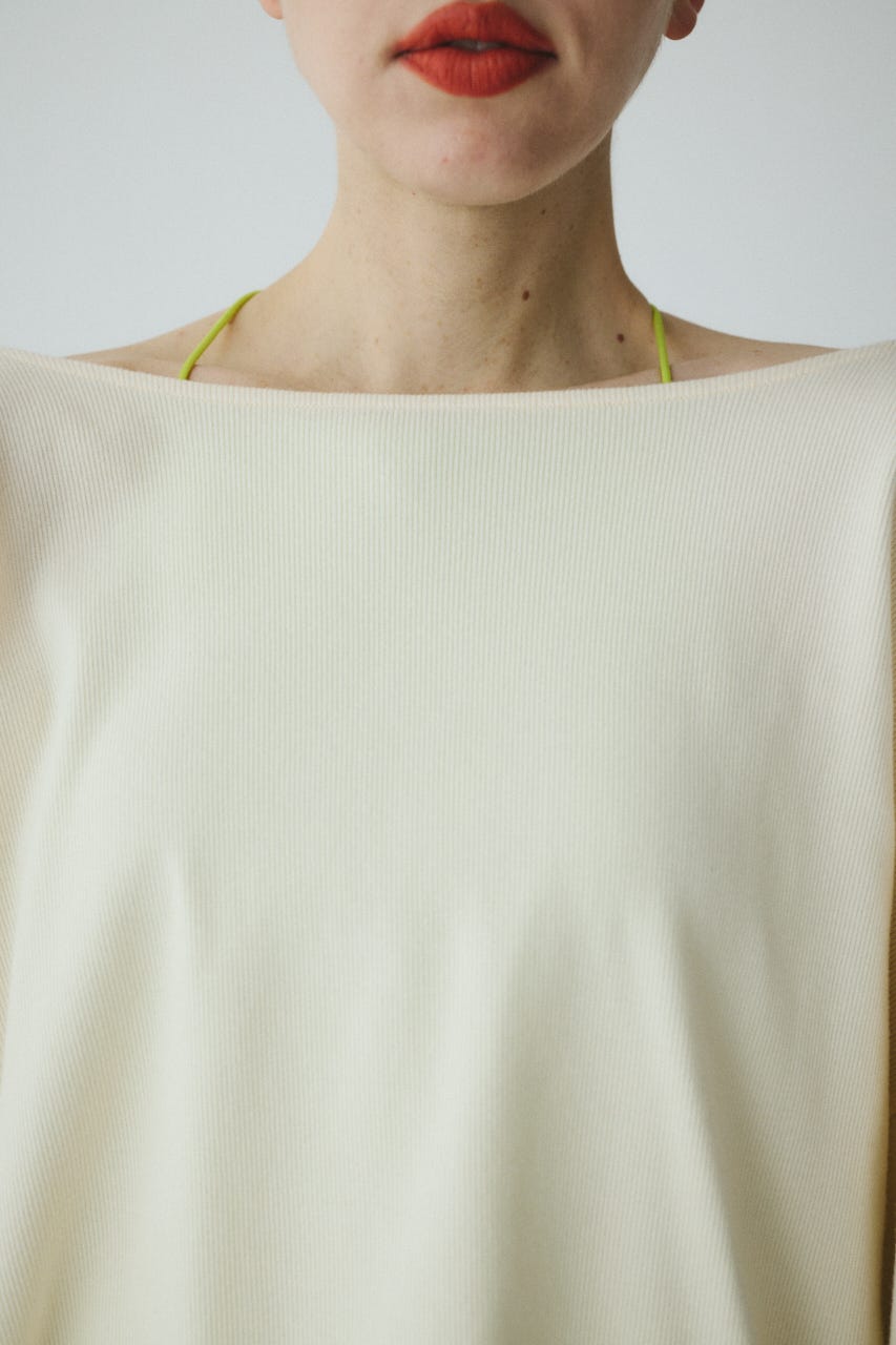 2Way over size cut tops O/WHT FREE