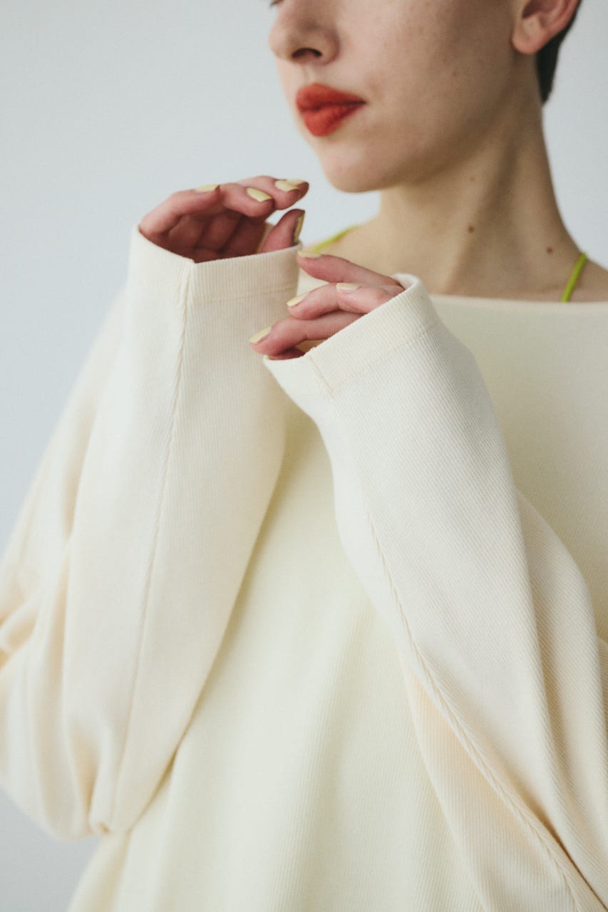 2Way over size cut tops O/WHT FREE