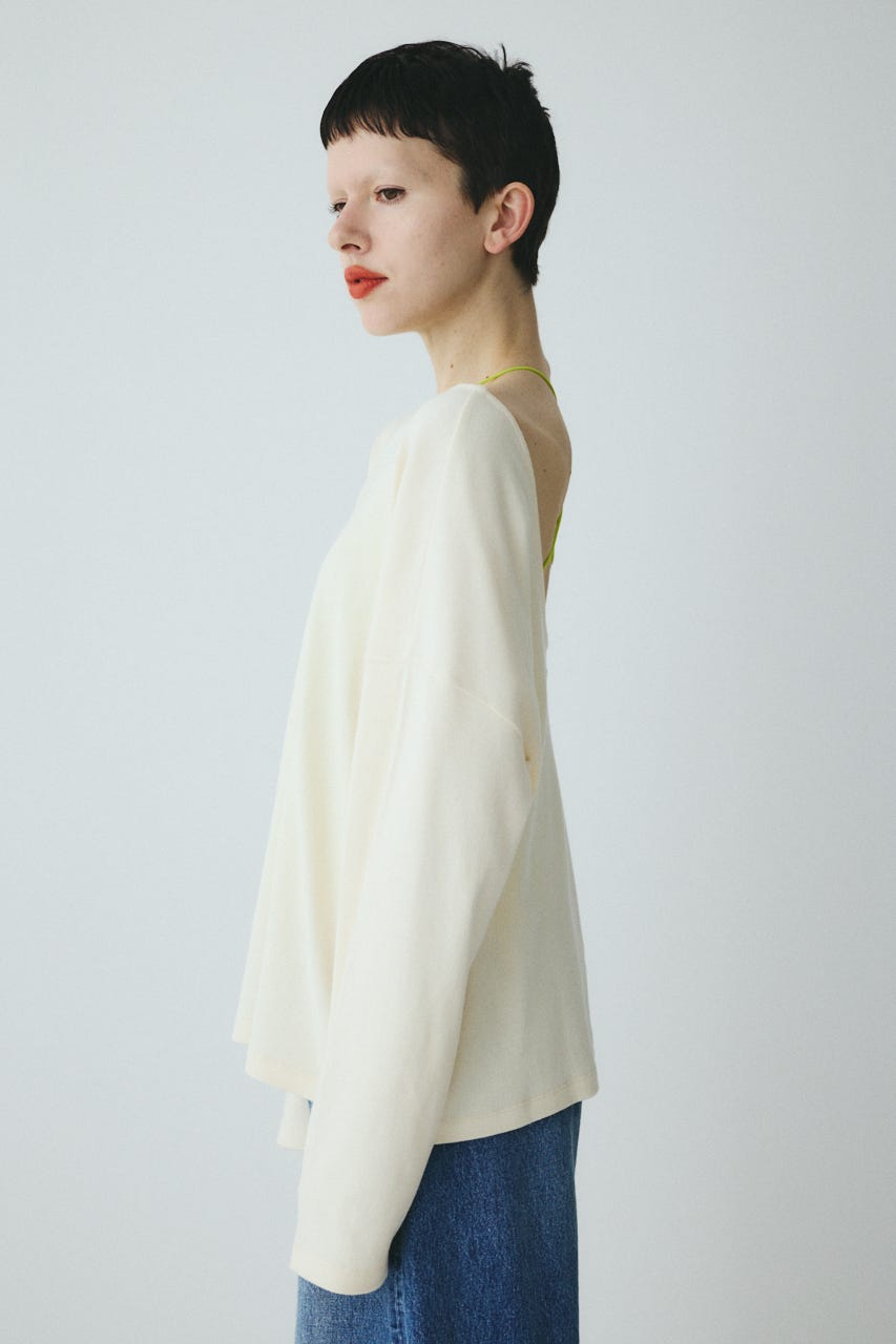 2Way over size cut tops O/WHT FREE