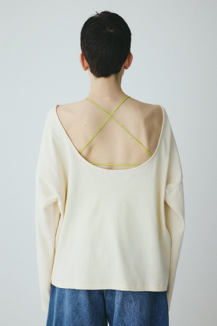 2Way over size cut tops O/WHT FREE