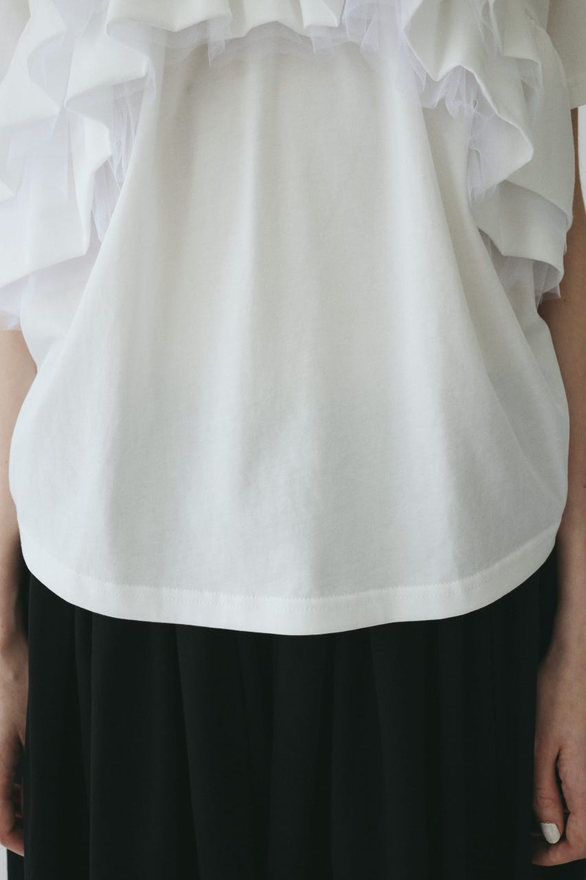 【ポイントアップ+4％対象商品】［予約］A line ruffle tops WHT FREE